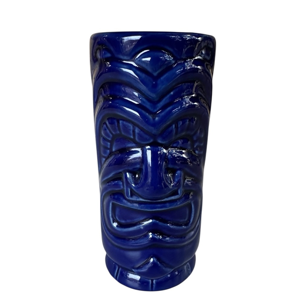 Blue Ceramic Tiki Mug